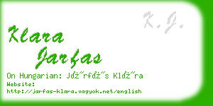 klara jarfas business card